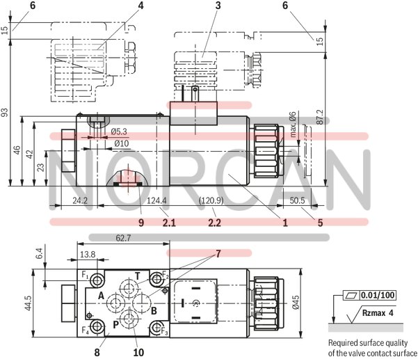 technical illustration-R901256128-Size 6, symbol PK, electrical with solenoid, 24 V DC