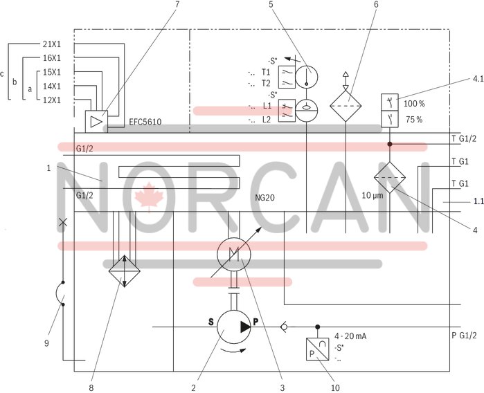technical illustration-R901500009-Small hydraulic power unit for up to 1.5 kW with variable-speed drive