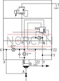 technical illustration-R900945630-Size 25, proportional pressure reduction with installation surface ISO4401 for pressure valves