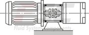 technical illustration-R987200987-Fixed displacement, size 68 cm³, pressure 175 bar, clockwise rotation, 600-1800 rpm, mounting flange SAE-B