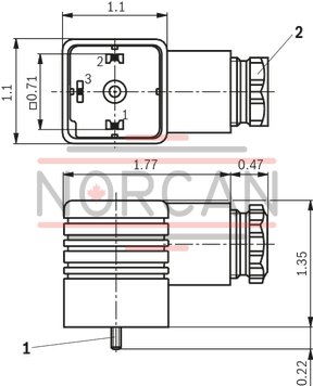 technical illustration-R900004823-Mating connector, 3-pole (2 + PE) EN 175301-803