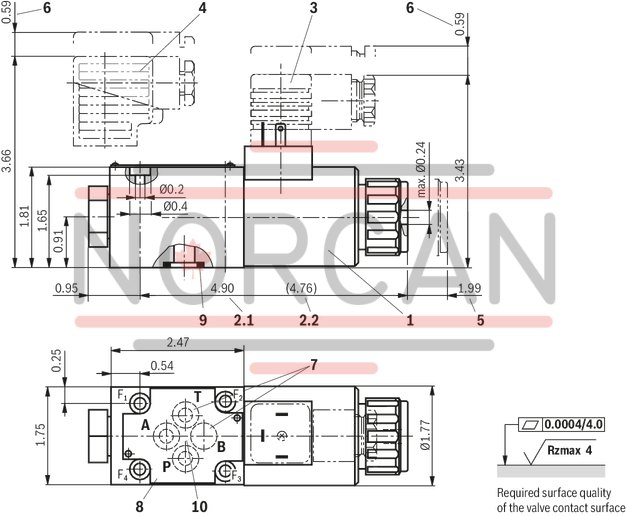 technical illustration-R901256128-Size 6, symbol PK, electrical with solenoid, 24 V DC