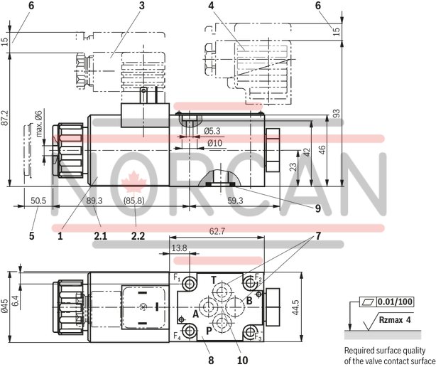 technical illustration-R901256128-Size 6, symbol PK, electrical with solenoid, 24 V DC