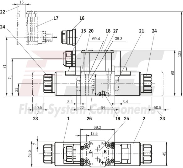 technical illustration-R978014329-Size 6, symbol J, electrical with solenoid, 96 V DC