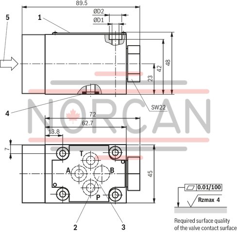 technical illustration-R900052521-Size 6, symbol C, hydraulically actuated
