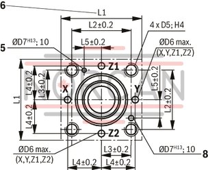 technical illustration-R900945630-Size 25, proportional pressure reduction with installation surface ISO4401 for pressure valves