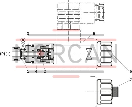 technical illustration-R901252717-2/2 directional poppet valve, direct operated with solenoid actuation