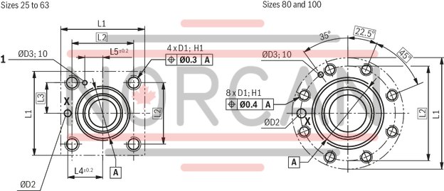 technical illustration-R901066620-Size 63, A &rarr; B, hydraulically actuated