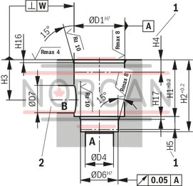 technical illustration-R900733105-High-response valve in block installation design Control by directional servo valve Position sensing of the control spool via an inductive position transducer 2-way control element in seat design External or integrated control electronics, according to device type Closed-loop control or open-loop control of large flows:<br>
Forging manipulators<br>
Pressing cylinders<br>
Die casting machines