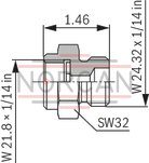 technical illustration-0531602501-Diaphragm accumulator size 0.7 liters, 180 bar for mobile and industrial applications