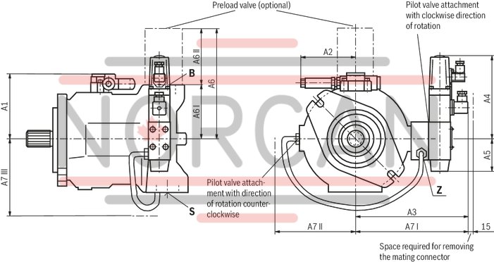 technical illustration-R987097394-Pump A10VSO BR31 with external analog electronics