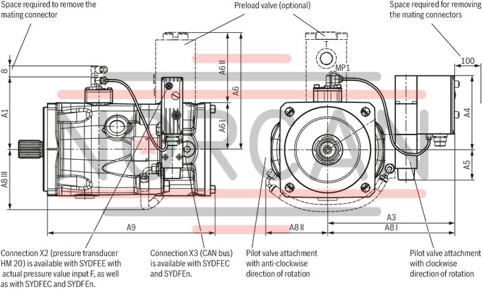 technical illustration-R901353720-Pump A10VSO BR32 with digital OBE