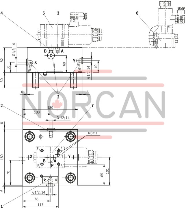 technical illustration-R900977102-2 area ratios 4 different springs 6 different cracking pressures
