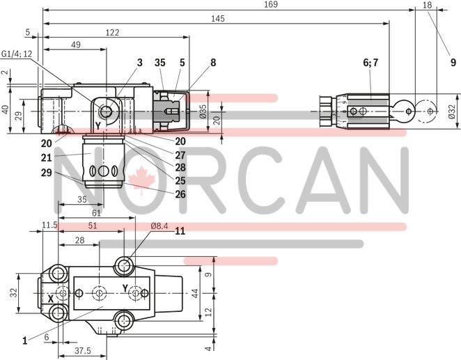 technical illustration-R978916728-Size 32, P → T, mechanical, 24 V DC