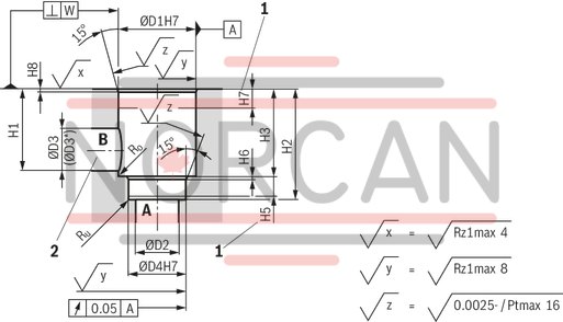 technical illustration-R900910269-Size 16, bidirectional (A → B, B → A), hydraulically actuated, spool type AE
