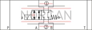technical illustration-R900945999-Direct-controlled directional slide valve with solenoid actuation Sandwich plate valve As stop straight-through valve or stop straight-through short circuit valve Porting pattern according to DIN&nbsp;24340 form&nbsp;A (without locating hole), (standard) Porting pattern according to ISO&nbsp;4401-03-02-0-05 (with locating hole) Wet-pin AC or DC solenoids Manual override, optional