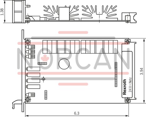 technical illustration-0811405102-Controlled output stage Closed-loop position control with PID characteristics Fast energization and fast deletion for short actuating times Enable input Short-circuit-proof outputs Adjustable zero point and sensitivity