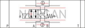 technical illustration-R900945999-Direct-controlled directional slide valve with solenoid actuation Sandwich plate valve As stop straight-through valve or stop straight-through short circuit valve Porting pattern according to DIN&nbsp;24340 form&nbsp;A (without locating hole), (standard) Porting pattern according to ISO&nbsp;4401-03-02-0-05 (with locating hole) Wet-pin AC or DC solenoids Manual override, optional