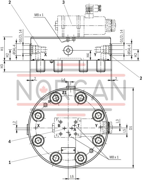 technical illustration-R901031634-2 area ratios 4 different springs 6 different cracking pressures