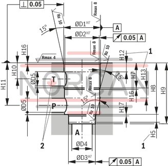 technical illustration-R900974179-High-response valve in block installation design Suitable for position, pressure, force and velocity control Pilot valve: 2-stage, mechanically returned Sercos valve NG6 or 10, trimmed, opens the main stage from A to T in case of power failure and applied pilot pressure Main stage with position control Integrated electronics (OBE) Typical applications:<br>
Presses<br>
Die casting machines<br>
Nibbling axes