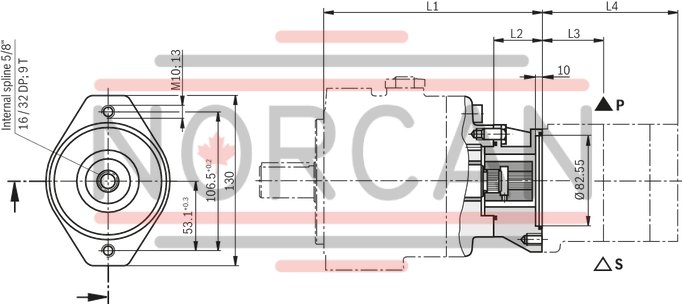 technical illustration-R900580382-Variable displacement pump, size 20 cm&sup3;, pressure 160 bar for industrial applications, open circuit