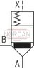 technical illustration-R900910269-Size 16, bidirectional (A → B, B → A), hydraulically actuated, spool type AE