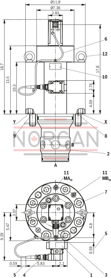 technical illustration-R900733105-High-response valve in block installation design Control by directional servo valve Position sensing of the control spool via an inductive position transducer 2-way control element in seat design External or integrated control electronics, according to device type Closed-loop control or open-loop control of large flows:<br>
Forging manipulators<br>
Pressing cylinders<br>
Die casting machines