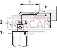 technical illustration-R900964465-Size 40, A → B, hydraulically actuated