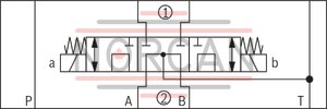 technical illustration-R900945999-Direct-controlled directional slide valve with solenoid actuation Sandwich plate valve As stop straight-through valve or stop straight-through short circuit valve Porting pattern according to DIN&nbsp;24340 form&nbsp;A (without locating hole), (standard) Porting pattern according to ISO&nbsp;4401-03-02-0-05 (with locating hole) Wet-pin AC or DC solenoids Manual override, optional