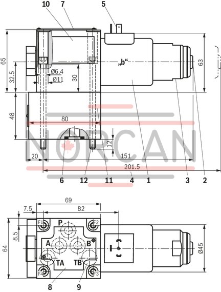 technical illustration-R901119288-3/2- or 4/2-way version For intended use in potentially explosive atmosphere Porting pattern according to ISO&nbsp;4401-05-04-0-05 Wet-pin DC solenoids Safe switching also with longer standstill periods under pressure Solenoid coil can be rotated by 90&deg; Electrical connection with individual connection With manual override, optional
