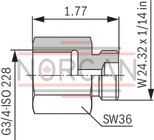 technical illustration-0531602501-Diaphragm accumulator size 0.7 liters, 180 bar for mobile and industrial applications