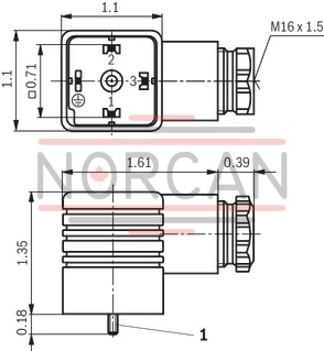 technical illustration-R901017012-Mating connector, connector 3-pole (2 + PE) EN 175301-803
