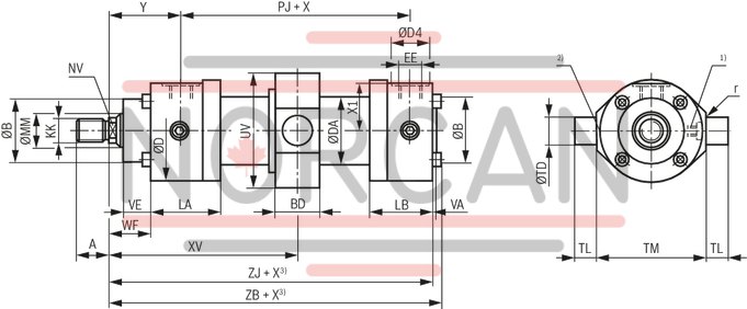 technical illustration-R407999236-Nominal pressure 160 bar, piston Ø 25 ... 200 mm, piston rod Ø 14 ... 140 mm, stroke length up to 3000 mm