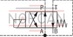 technical illustration-R978005230-For flange connection For subplate mounting 3 adjustment elements for pressure adjustment, optional:<br>
&bull; Sleeve with hexagon and protective cap<br>
&bull; Rotary knob<br>
&bull; Lockable rotary knob Solenoid-actuated unloading via a built-on directional valve Pilot oil return, internal or external Remote control port, optional Main spool insert optionally as seat spool or as sliding spool design