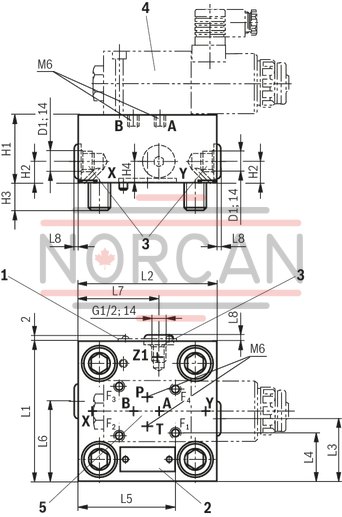 technical illustration-R901031634-2 area ratios 4 different springs 6 different cracking pressures