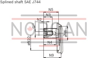 technical illustration-R902202055-Large variety of available nominal sizes allows exact adjustment to the application High power density Very high total efficiency High starting efficiency Working ports SAE flange or thread Optional with integrated pressure relief valve Optional with mounted addifitonal valve: counterbalance valve (BVD/BVE), flushing and boost-pressure valve Bent-axis design