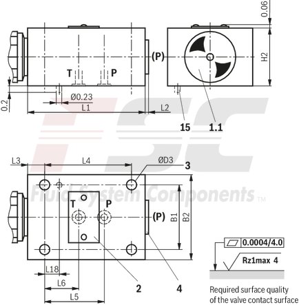 technical illustration-R900424269-Pressure relief valve, direct operated