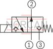 technical illustration-R901151279-3/2 directional poppet valve, direct operated with solenoid actuation