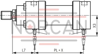 technical illustration-R900999021-Nominal pressure 250 bar, piston &Oslash; 40 ... 320 mm, piston rod &Oslash; 25 ... 220 mm, stroke length up to 6000 mm