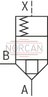 technical illustration-R900910269-Size 16, bidirectional (A → B, B → A), hydraulically actuated, spool type AE