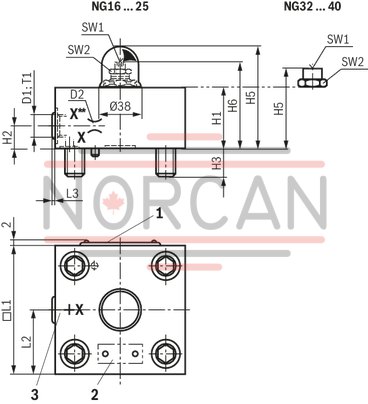 technical illustration-R900912728-Size 32, symbol H2, hydraulically actuated