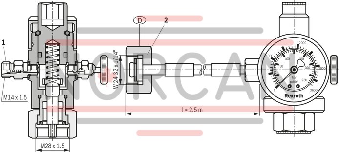 technical illustration-0531602501-Diaphragm accumulator size 0.7 liters, 180 bar for mobile and industrial applications