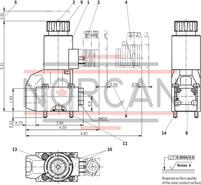 technical illustration-R900056442-Size 6, symbol U, electrical with solenoid, 96 V DC