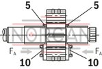 technical illustration-R900932141-Fixed displacement Low operating noise Low flow pulsation High efficiency also at low speed and viscosity due to sealing gap compensation Suitable for broad viscosity and speed ranges All frame sizes and sizes can be arbitrarily combined Can be combined with internal gear pumps, radial piston pumps and external gear pumps