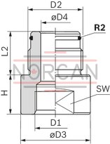 technical illustration-R901435684-Bladder-type accumulator size 10 liters, 330 bar for industrial applications at standard temperatures