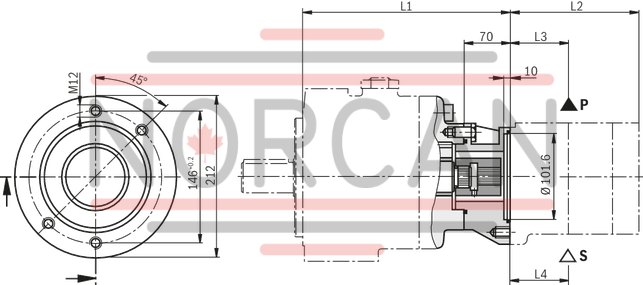 technical illustration-R900580382-Variable displacement pump, size 20 cm&sup3;, pressure 160 bar for industrial applications, open circuit
