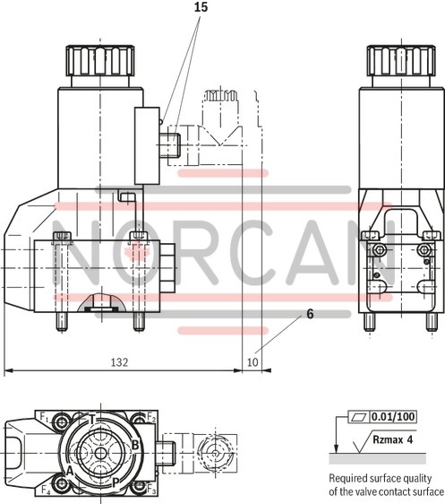 technical illustration-R900056442-Size 6, symbol U, electrical with solenoid, 96 V DC