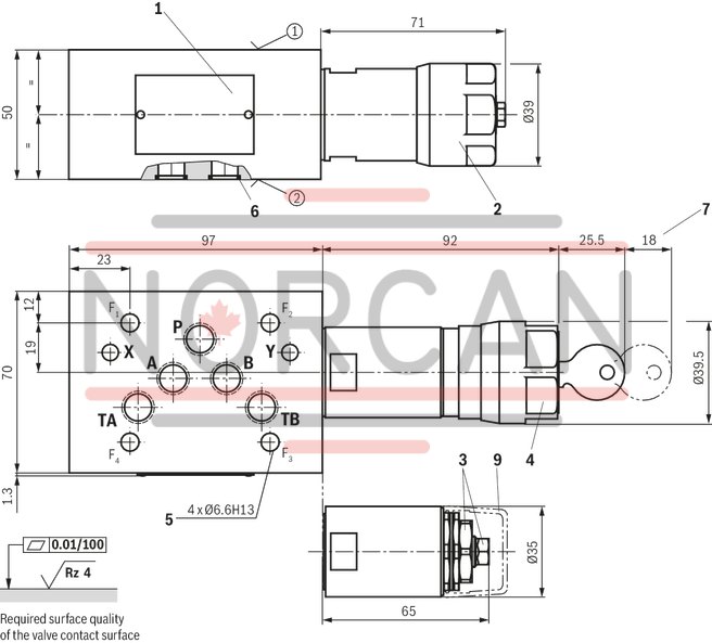 technical illustration-R901438992-Size 10, symbol B - T, with manual actuation