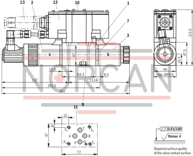 technical illustration-R900923000-Size 6, symbol W, electrical with integrated electronics, 24 V DC