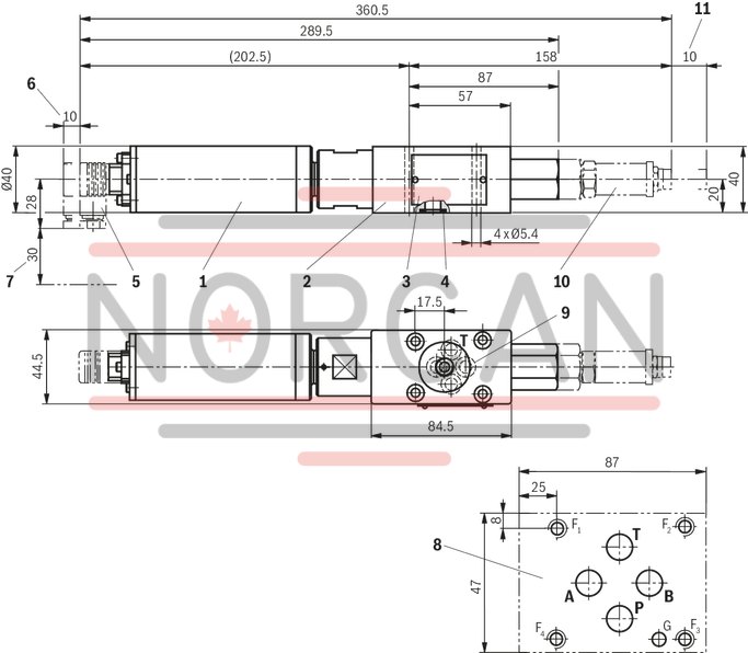 technical illustration-R901025495-Size 6, P2 &rarr; P1, electrical with external electronics, 24 V DC